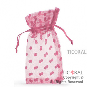 BOLSA ORGANZA ROSA 10X15 LUNARES HS3976-8 x 1